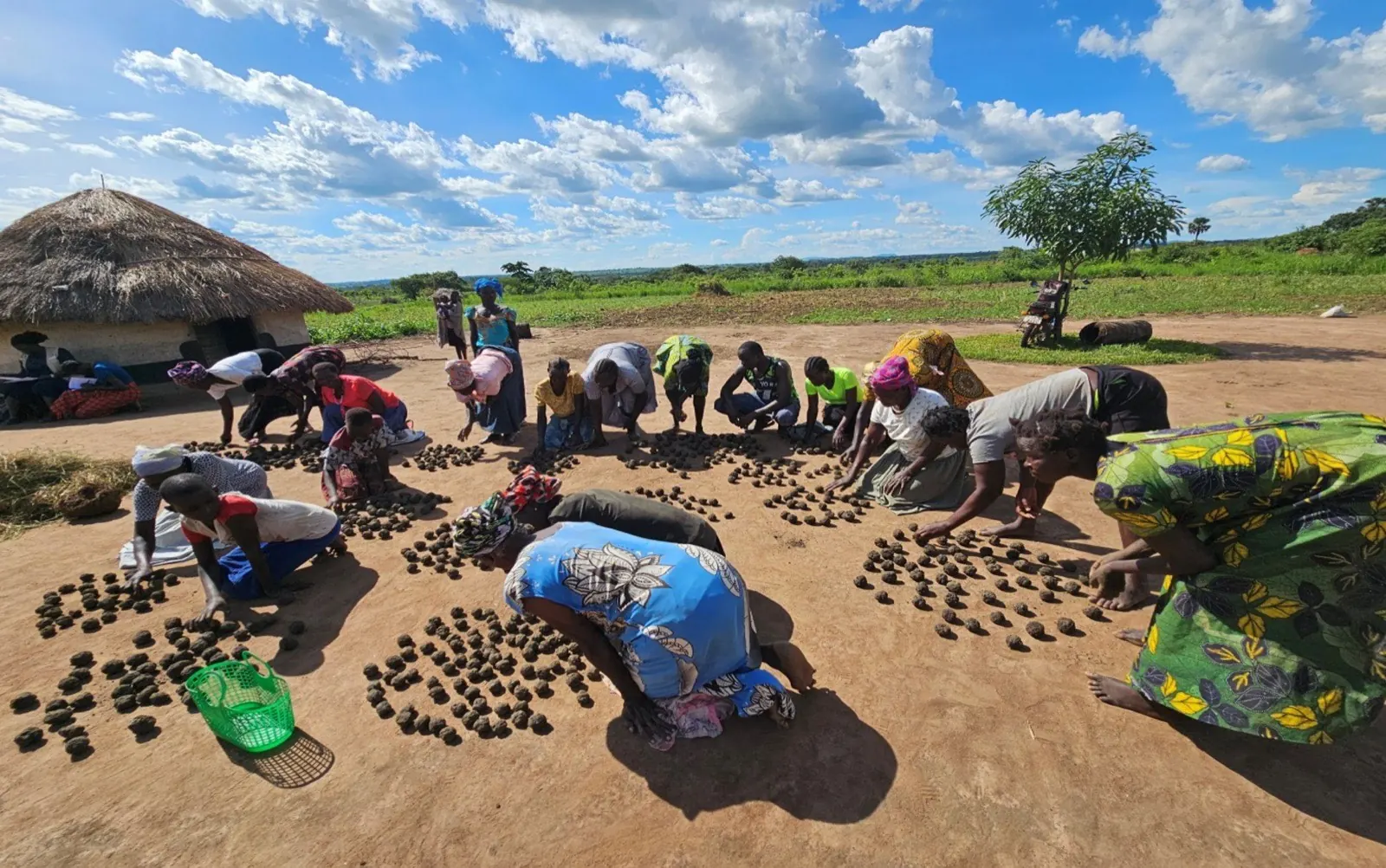 Group members training on making eco-friendly briquettes for clean energy